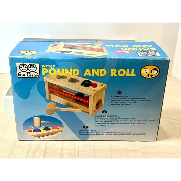 Pound & Tap Wooden toy by blue ribbon new in original box balls hammer - Picture 2 of 5